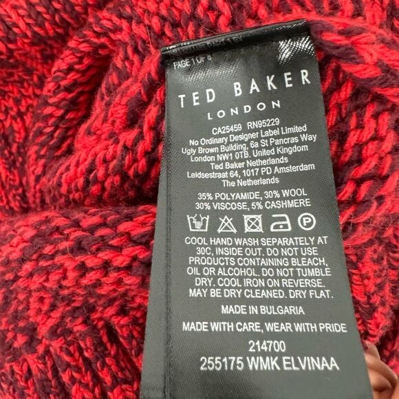 Ted Baker red sweater size 3/medium - Picture 7 of 12